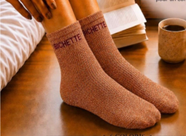 Chaussettes à paillettes bichette adulte ⭐️