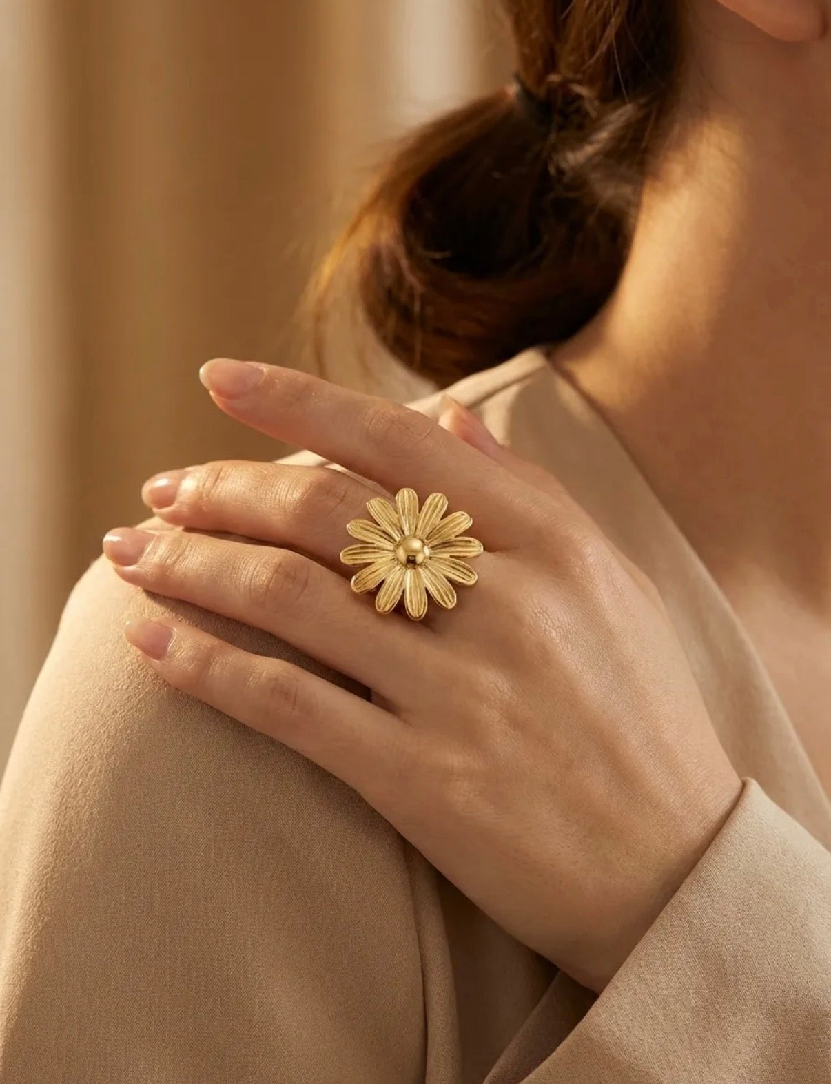 🌼 Bague “Louane” – Ajustable