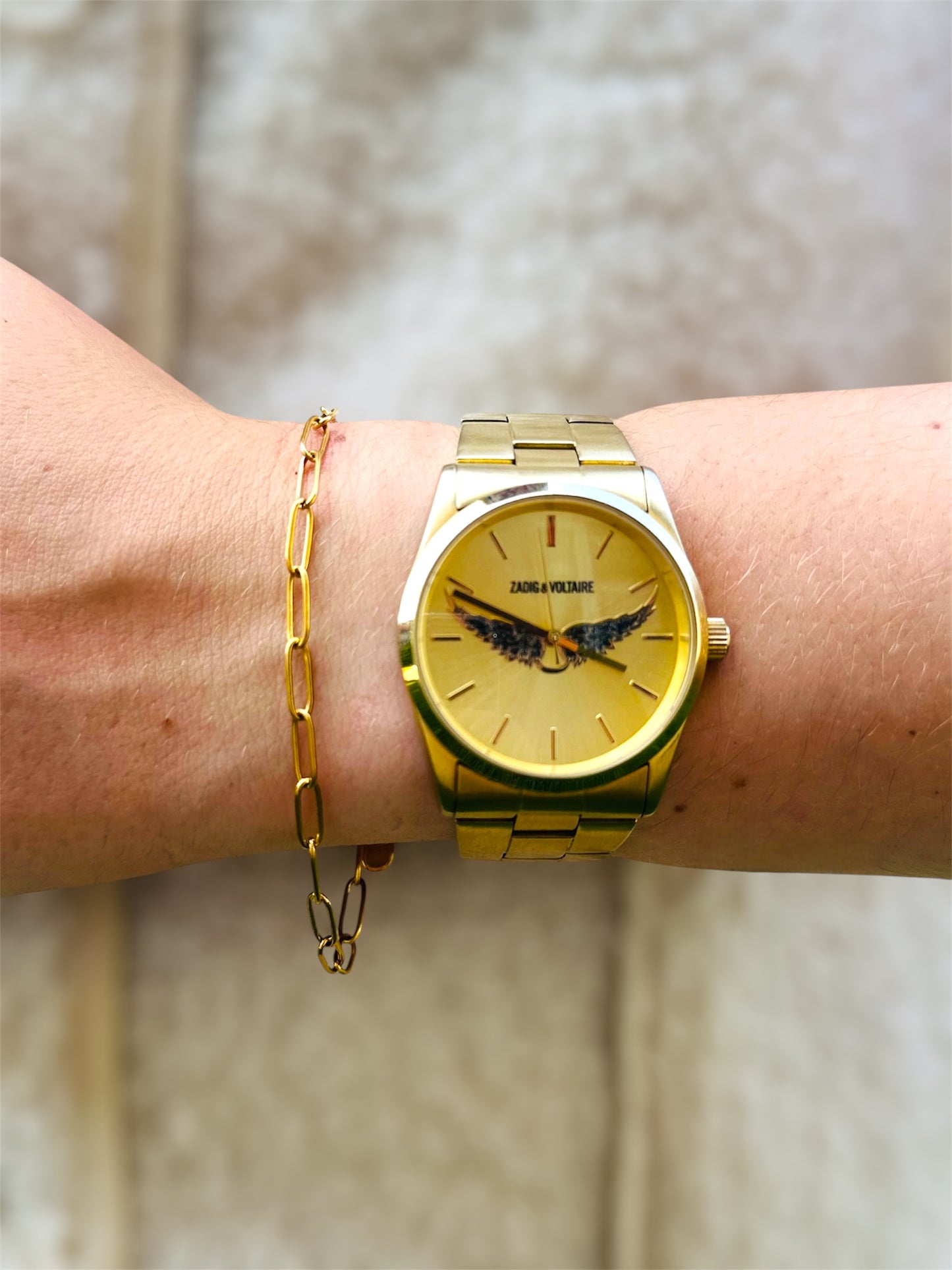 Bracelet CÉLESTE – Maillons fins dorés en acier inoxydable 💛