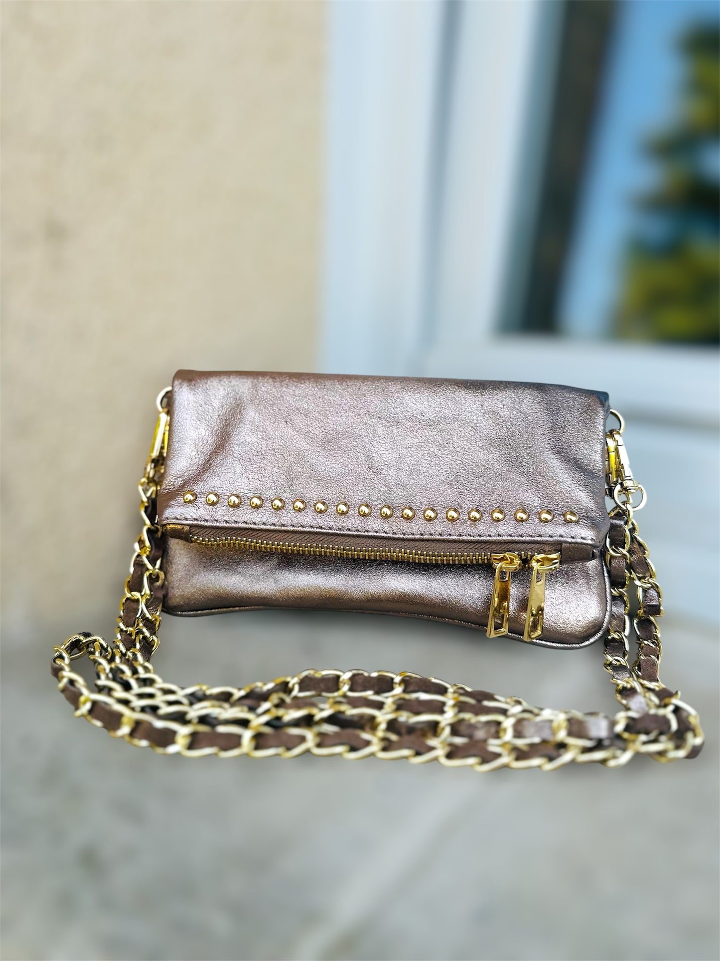Sac OLIVIA – bandoulière chic & pratique en cuir véritable 🖤