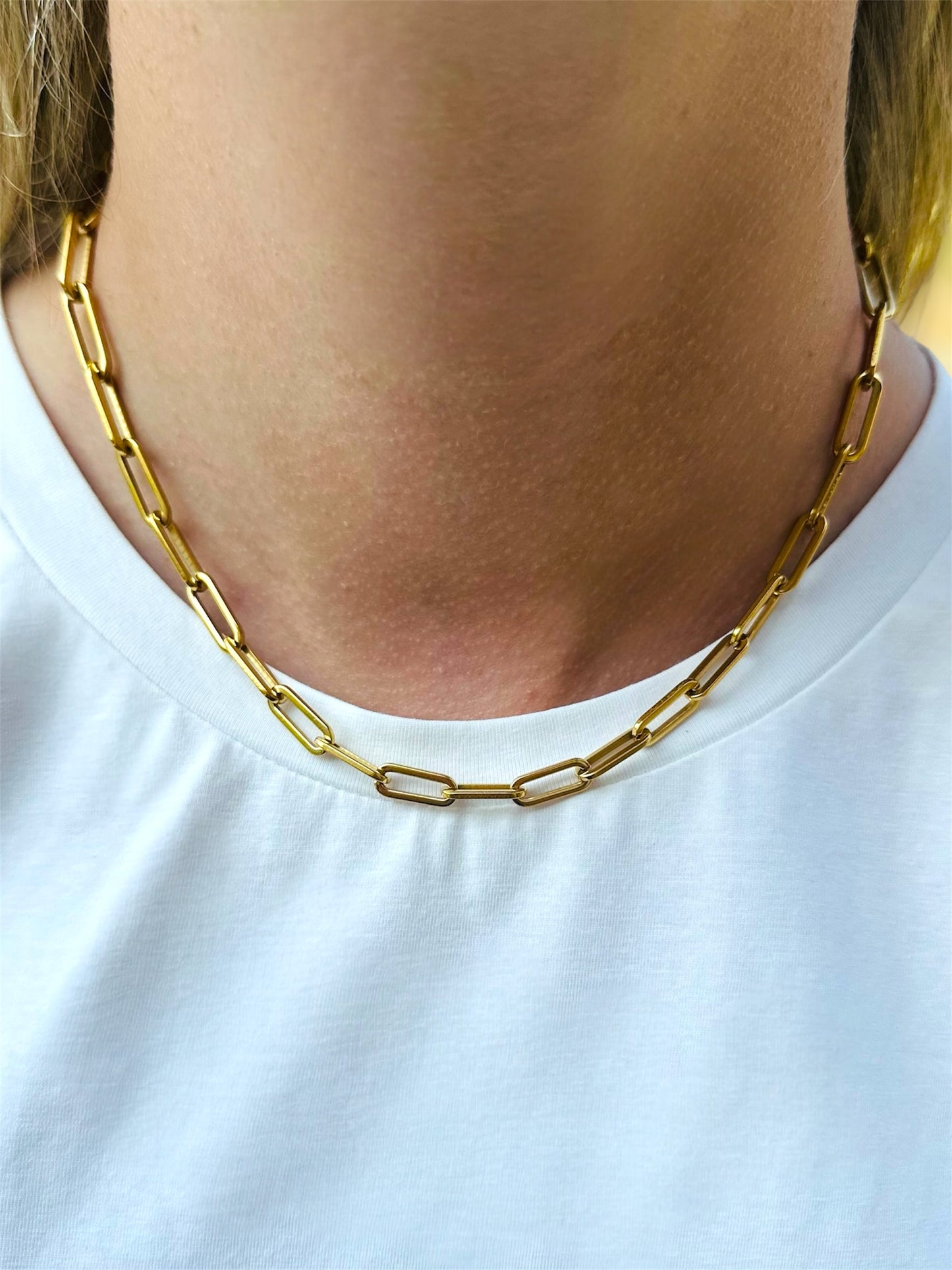 Collier AGATHE – Maillons dorés en acier inoxydable ✨