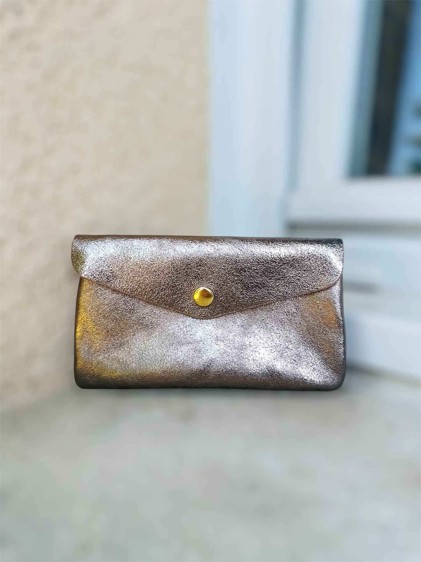 Pochette CLARA – élégante & pratique en cuir véritable 🩶