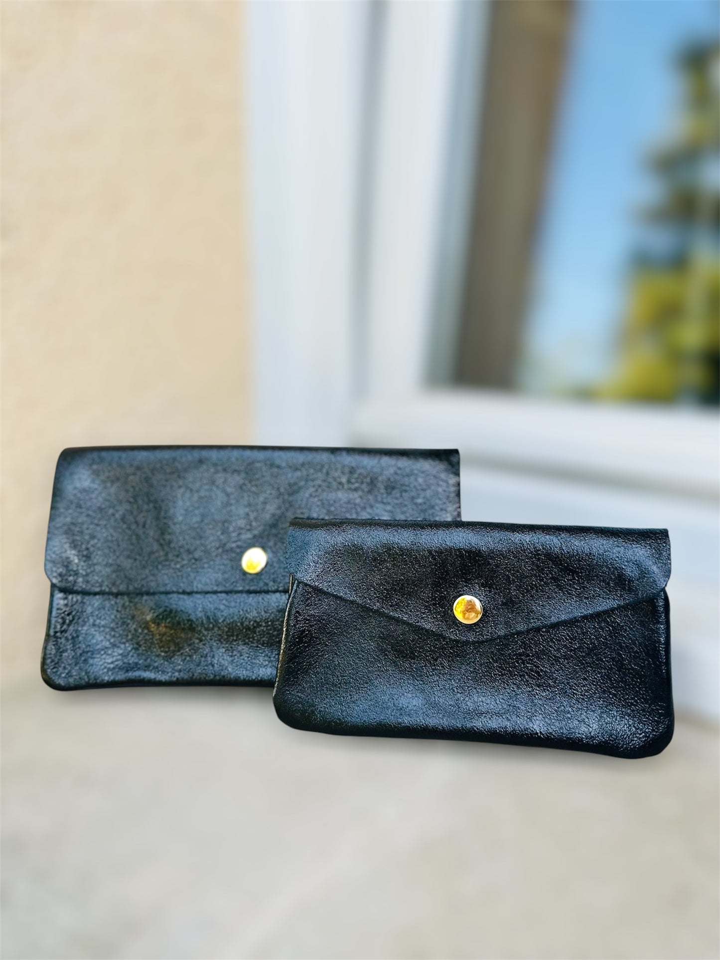 Pochette CLARA – élégante & pratique en cuir véritable 🩶