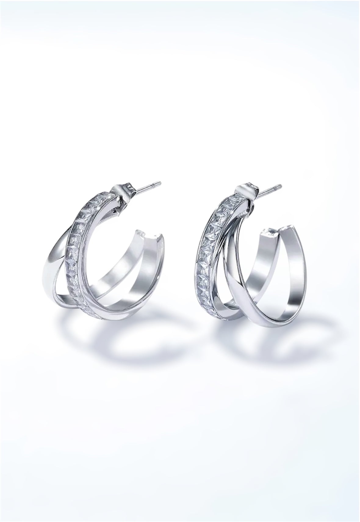 Boucles d’oreilles “Léane” – Argenté