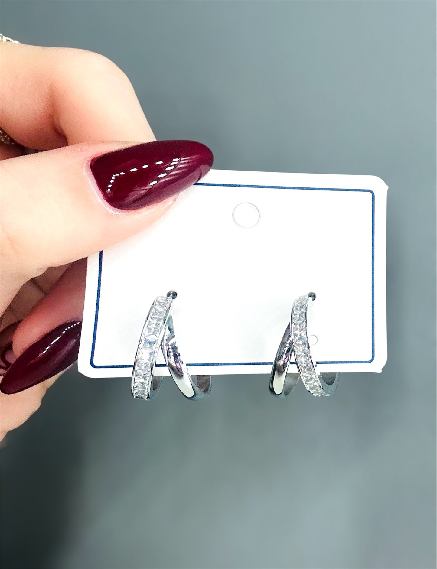 Boucles d’oreilles “Léane” – Argenté